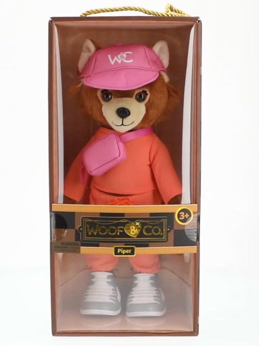 Piper Plush Dog Toy in Pink and Orange - Fashionable Pet Plush